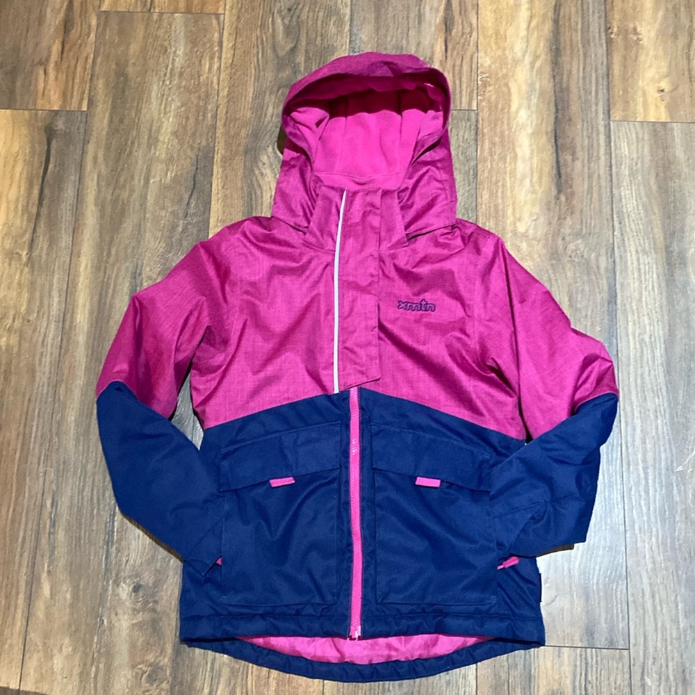 Youth Size 10 Winter Coat Jacket Pink and Navy blue